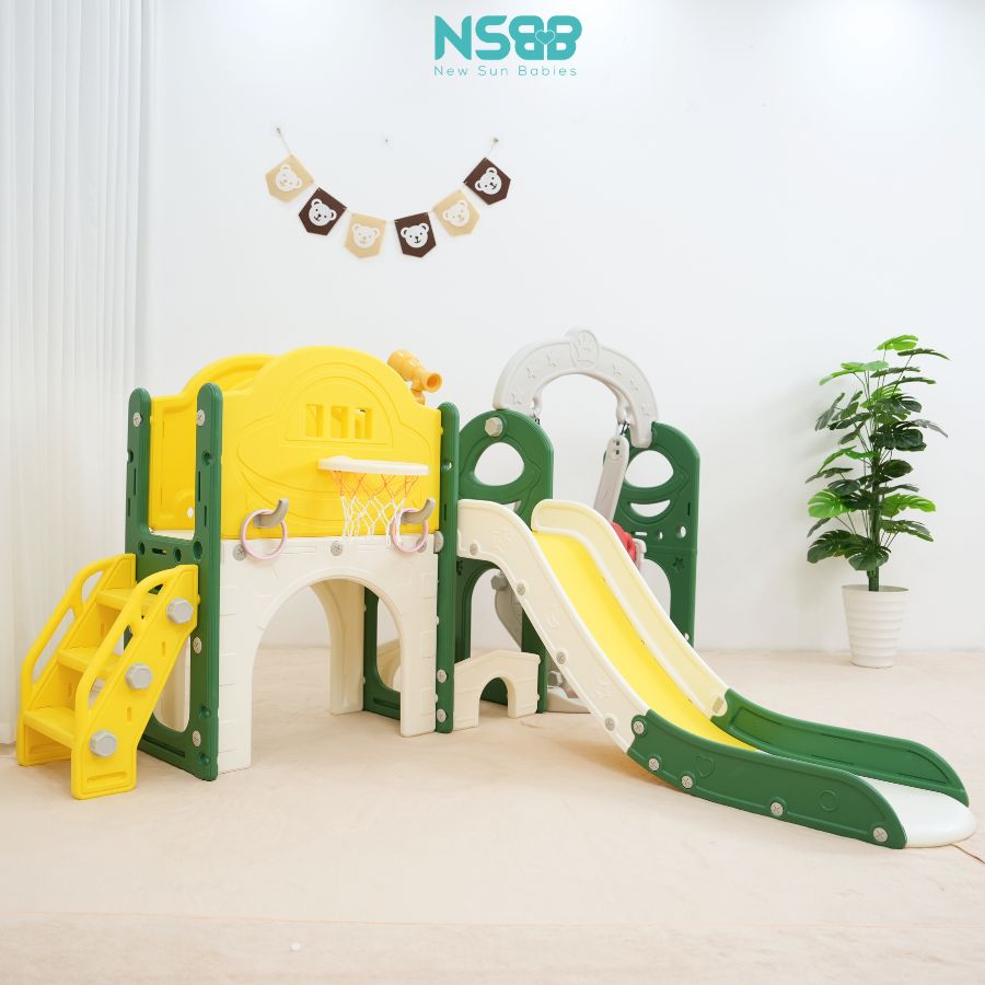 Cầu trượt xích đu Pakey lâu đài CS05