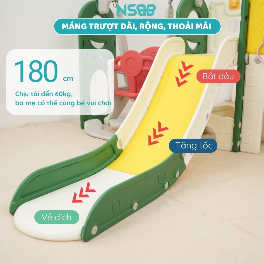 Cầu trượt xích đu Pakey lâu đài CS05
