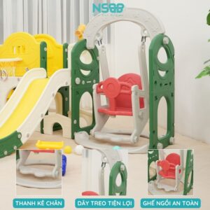 Cầu trượt xích đu Pakey lâu đài CS05