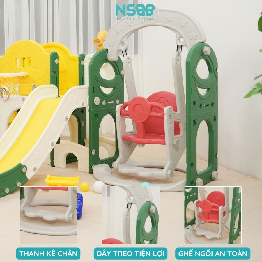 Cầu trượt xích đu Pakey lâu đài CS05