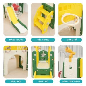 Cầu trượt xích đu Pakey lâu đài CS05
