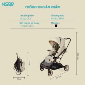 Xe đẩy gấp gọn Baobaohao CK2 cao cấp