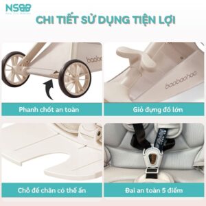 Xe đẩy gấp gọn 2 chiều Baobaohao V16