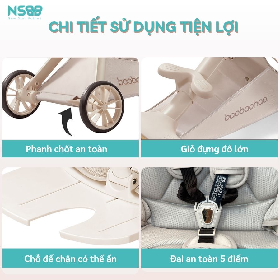Xe đẩy gấp gọn 2 chiều Baobaohao V16