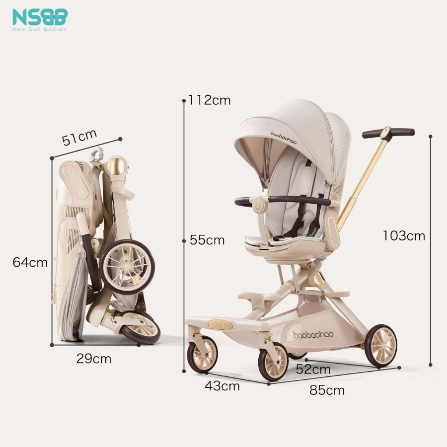 Xe đẩy gấp gọn 2 chiều Baobaohao V16