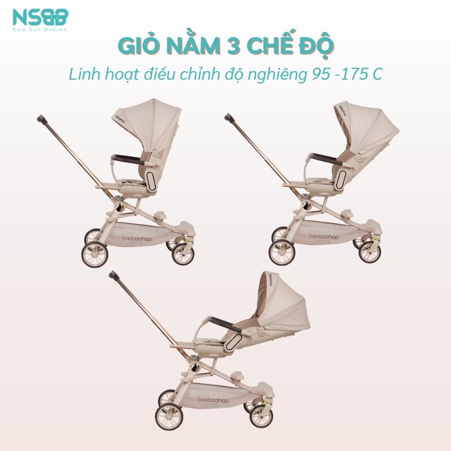 Xe đẩy gấp gọn 2 chiều Baobaohao V16