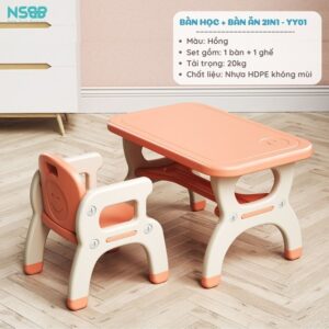 Bộ bàn học cho bé 2in1 YY01