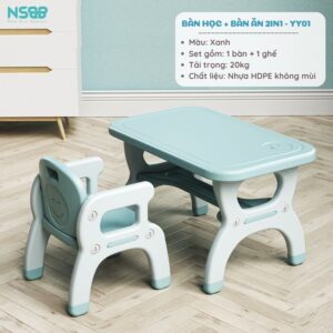 Bộ bàn học cho bé 2in1 YY01