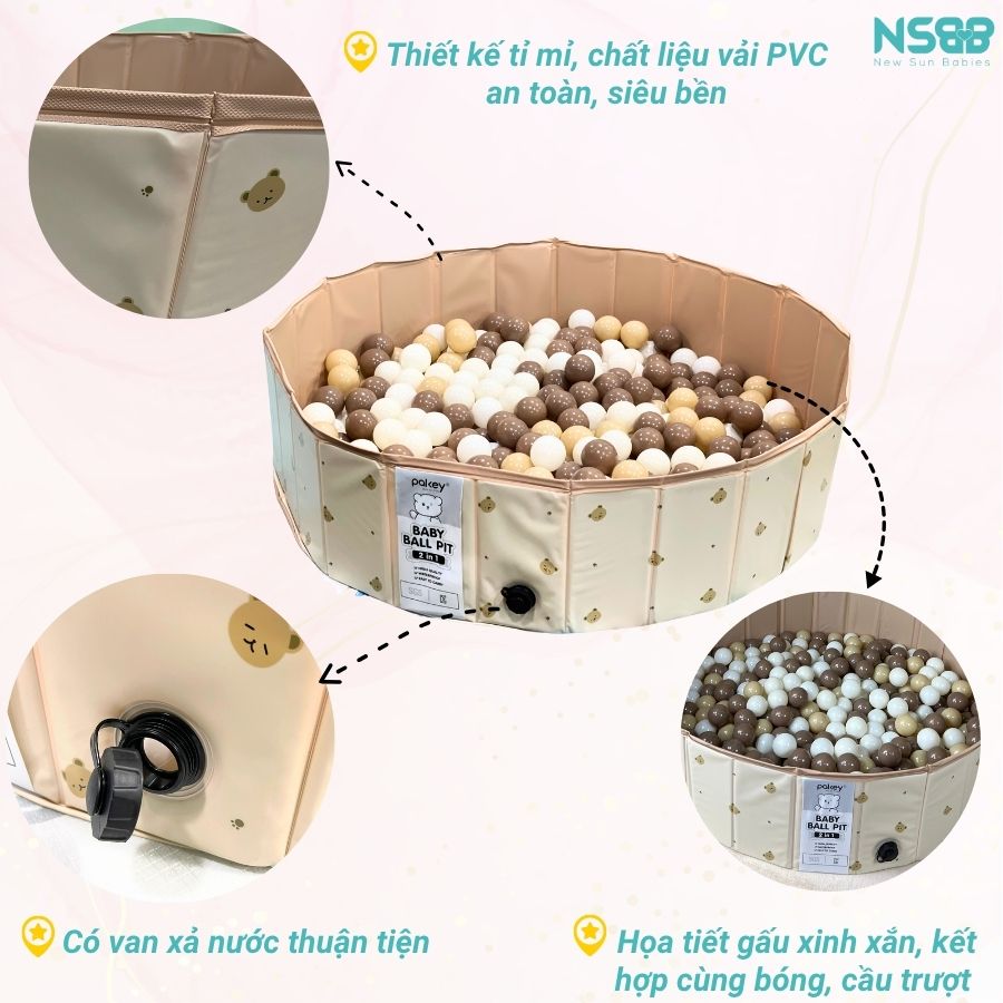 Bể bóng bể bơi cho bé Pakey 2in1