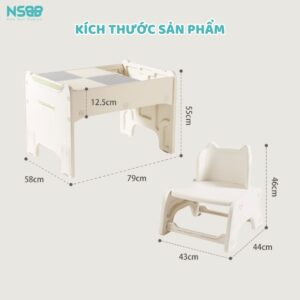 Bộ bàn ghế lego cho bé Pakey F22