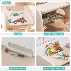 Bộ bàn học + bảng vẽ cho bé YY02-YY03