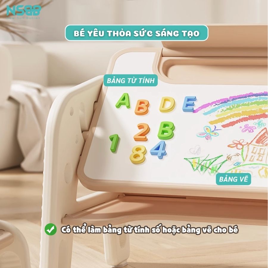 Bộ bàn học + bảng vẽ cho bé YY02-YY03