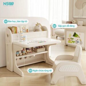Bộ bàn học đa năng cho bé Pakey E032
