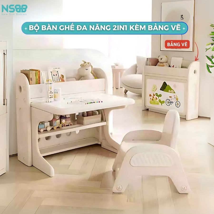 Bộ bàn học đa năng cho bé Pakey E032