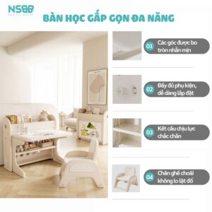 Bộ bàn học đa năng cho bé Pakey E032