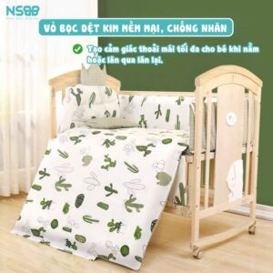 Bộ ga nệm nôi cũi gỗ