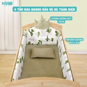 Bộ ga nệm nôi cũi gỗ