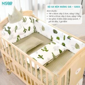 Bộ ga nệm nôi cũi gỗ