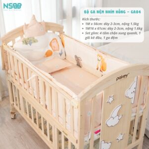 Bộ ga nệm nôi cũi gỗ