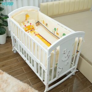 Bộ ga nệm nôi cũi gỗ