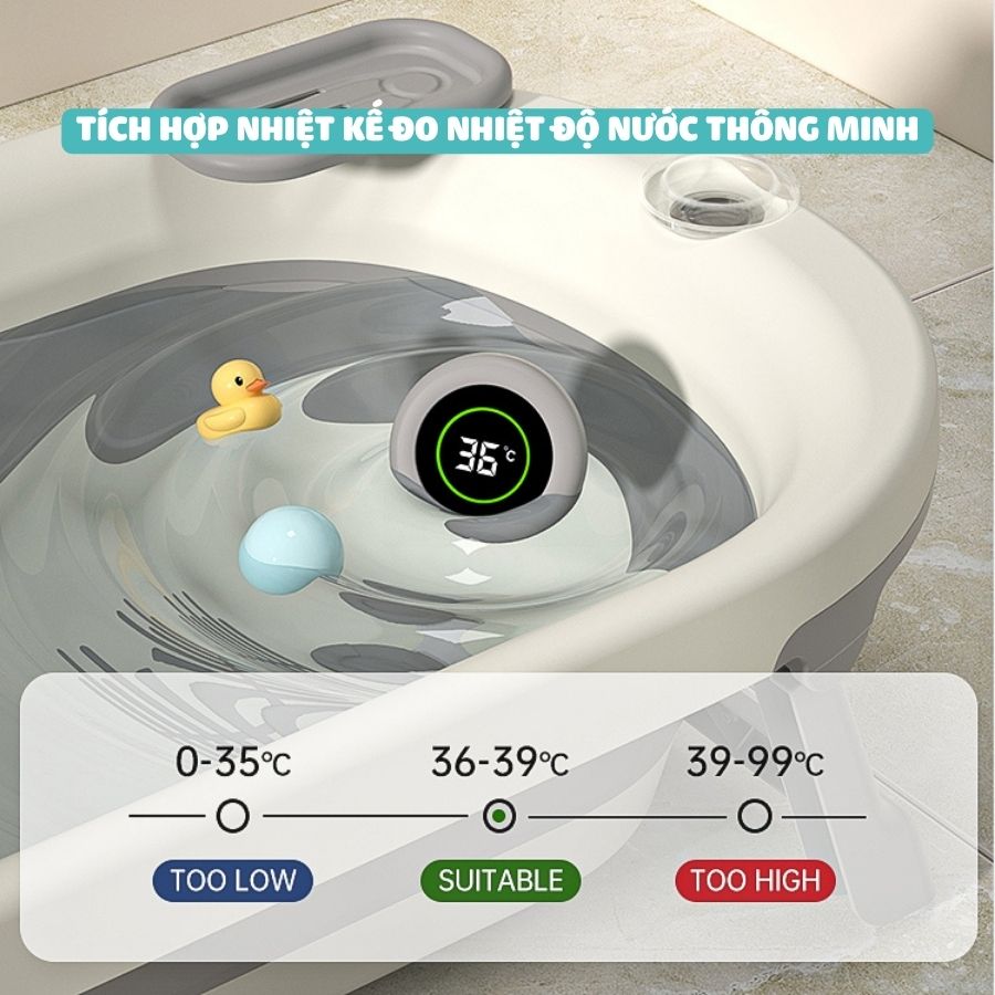 Chậu tắm Pakey có nhiệt kế P-CT03