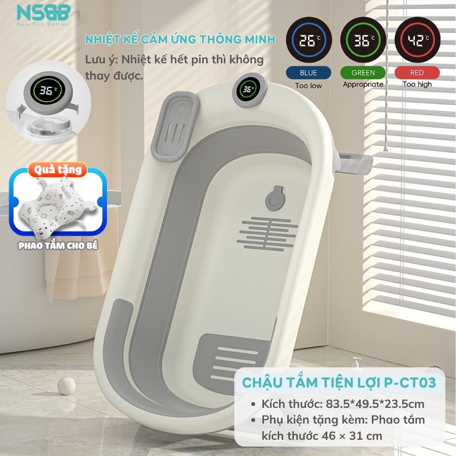 Chậu tắm Pakey có nhiệt kế P-CT03