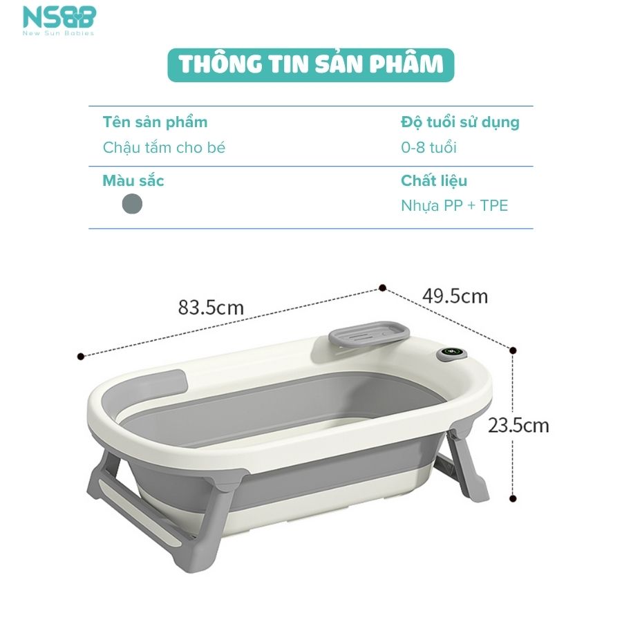 Chậu tắm Pakey có nhiệt kế P-CT03