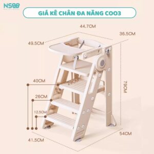 Ghế ăn dặm đa năng đứng bếp cho bé Pakey C003