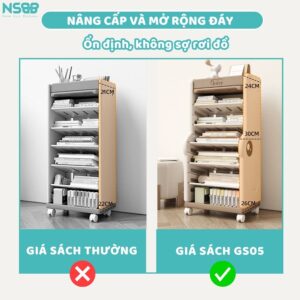 Kệ sách cho bé hình cá sấu Pakey GS05