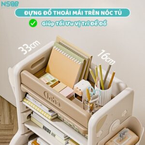 Kệ sách cho bé hình cá sấu Pakey GS05