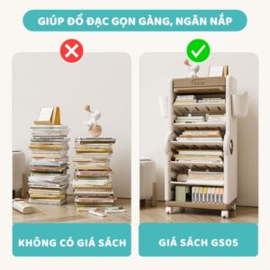 Kệ sách cho bé hình cá sấu Pakey GS05