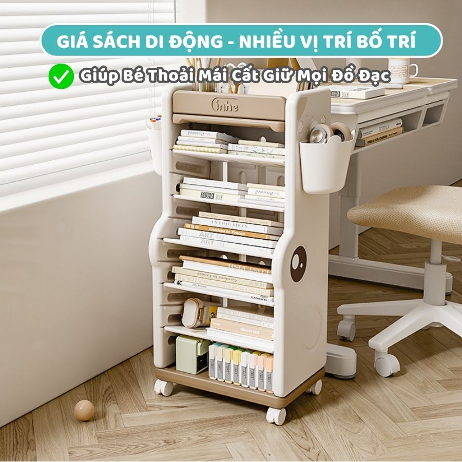 Kệ sách cho bé hình cá sấu Pakey GS05