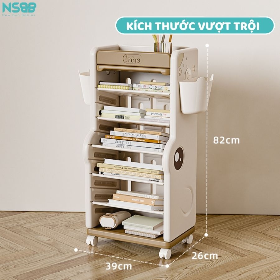 Kệ sách cho bé hình cá sấu Pakey GS05