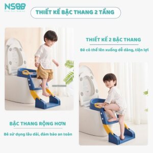 Nắp bồn cầu kèm thang cho bé Pakey P-PC04