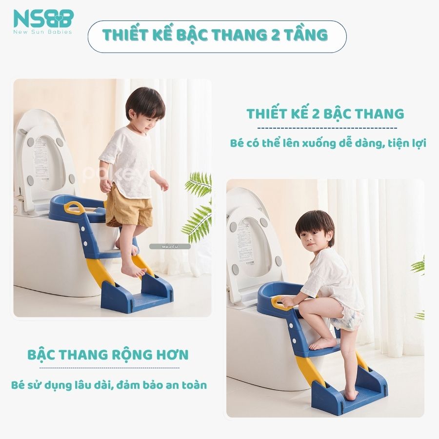 Nắp bồn cầu kèm thang cho bé Pakey P-PC04