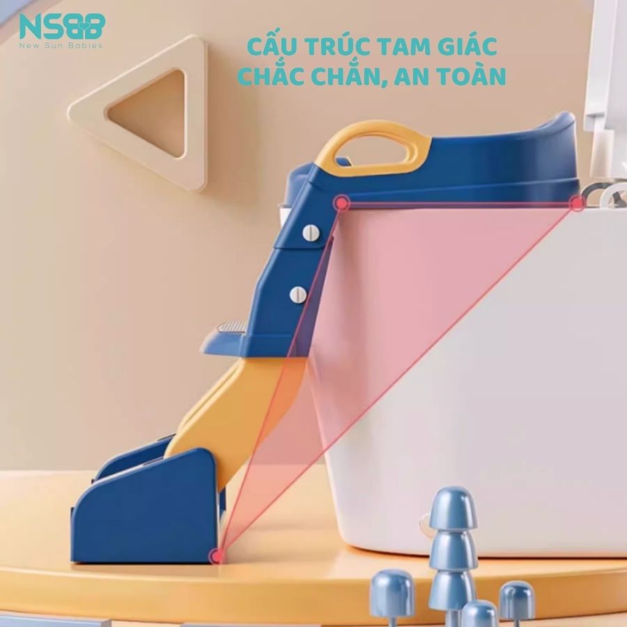 Nắp bồn cầu kèm thang cho bé Pakey P-PC04