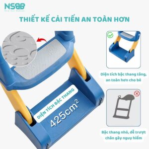 Nắp bồn cầu kèm thang cho bé Pakey P-PC04