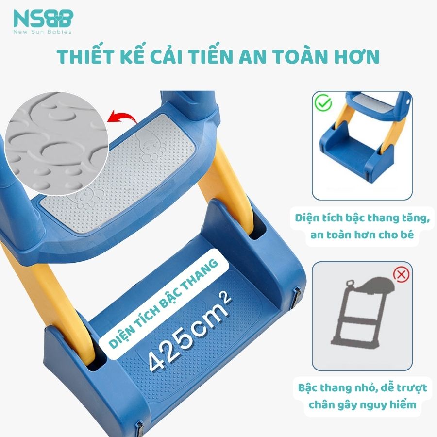 Nắp bồn cầu kèm thang cho bé Pakey P-PC04