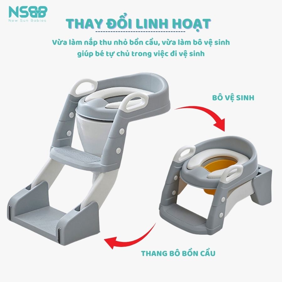 Nắp bồn cầu kèm thang cho bé Pakey P-PC04