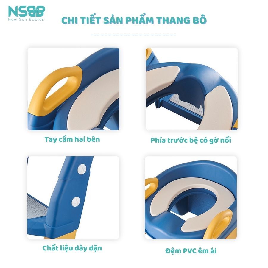 Nắp bồn cầu kèm thang cho bé Pakey P-PC04
