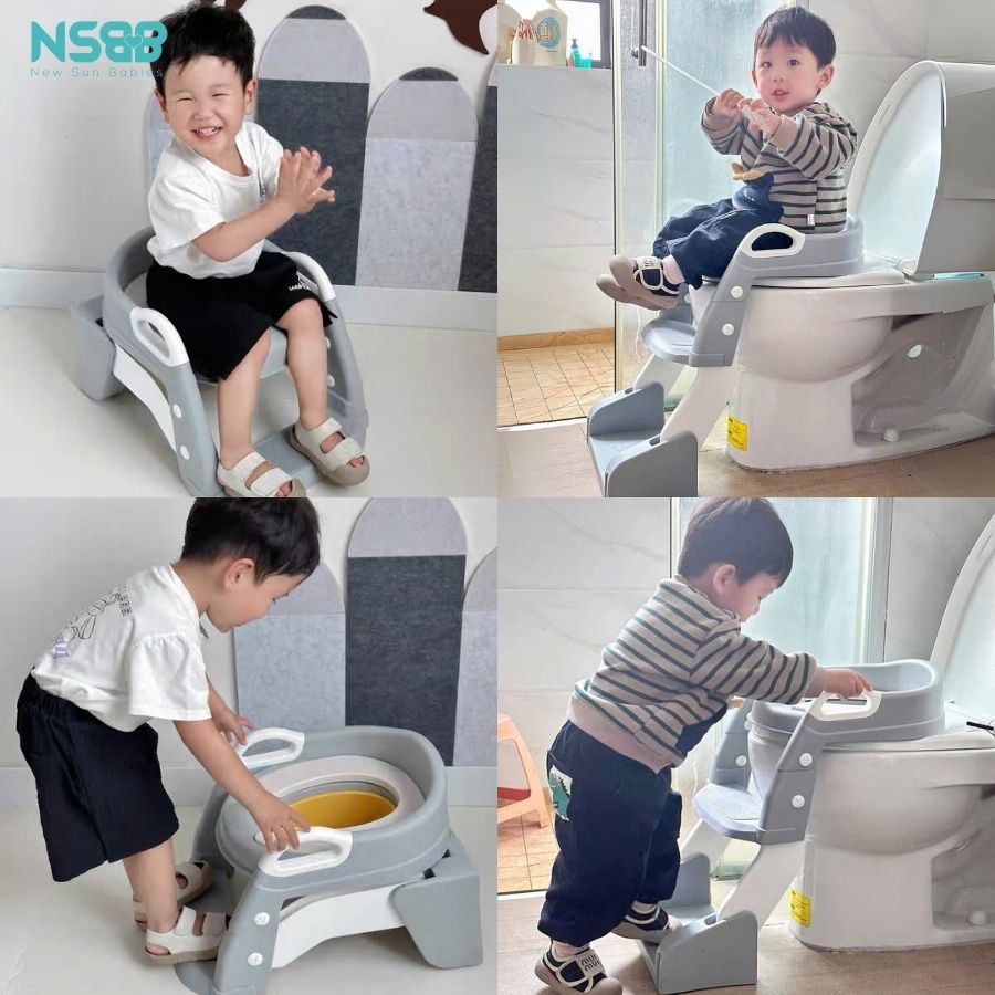 Nắp bồn cầu kèm thang cho bé Pakey P-PC04