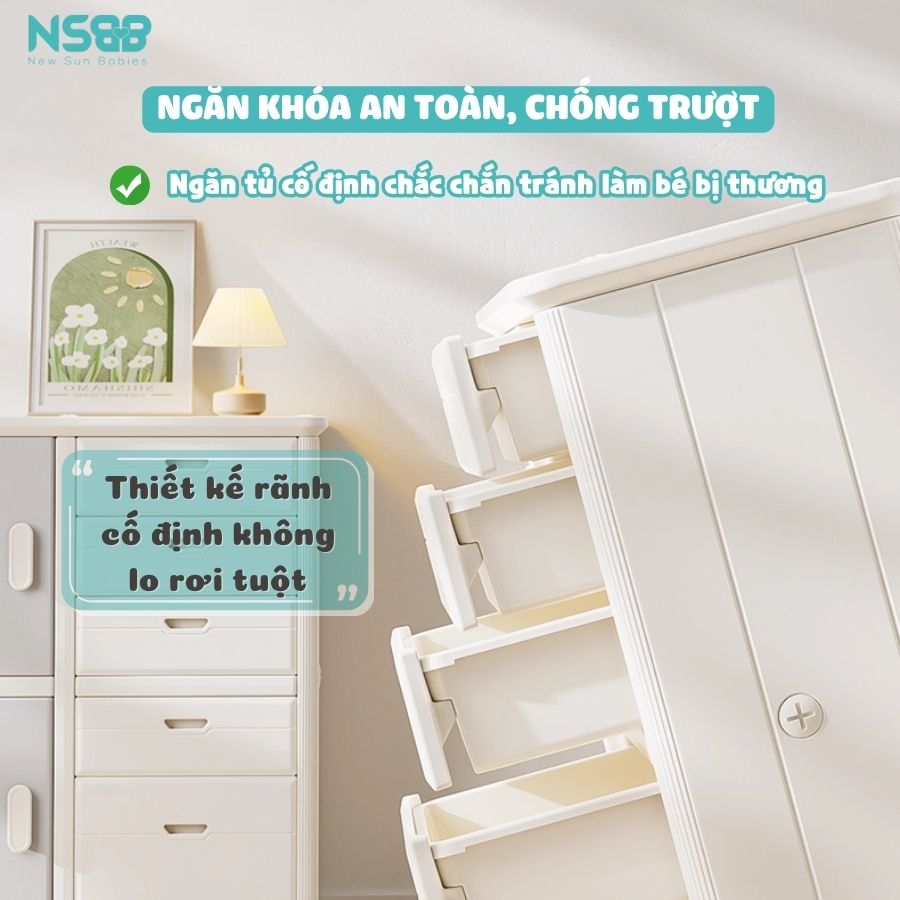 Tủ nhựa 5 ngăn 4 cánh Pakey E011