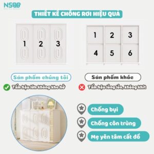 Tủ nhựa 5 ngăn 4 cánh Pakey E011