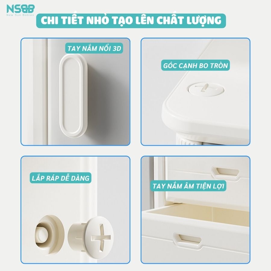 Tủ nhựa 5 ngăn 4 cánh Pakey E011