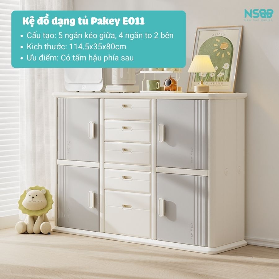 Tủ nhựa 5 ngăn 4 cánh Pakey E011