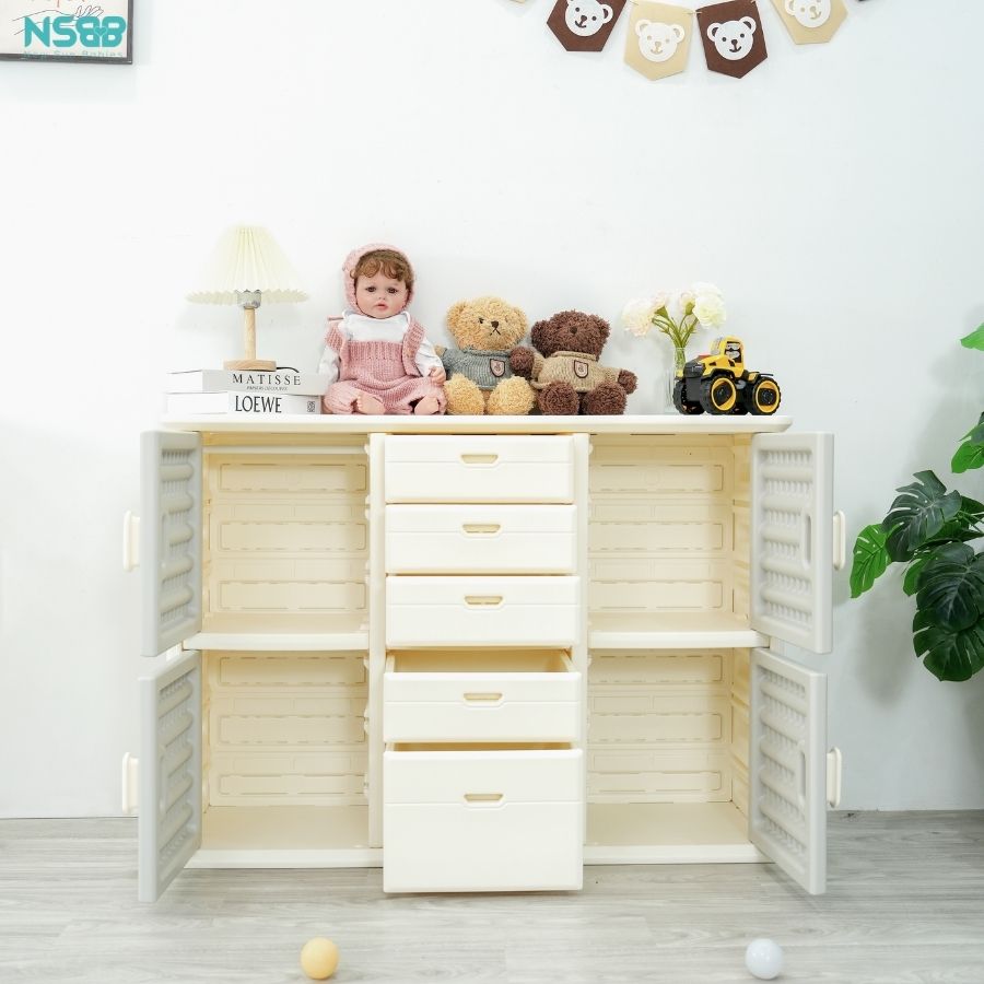 Tủ nhựa 5 ngăn 4 cánh Pakey E011