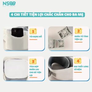 Địu vải Vinng D6 có ghế đa năng