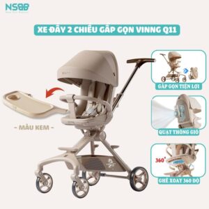 Xe đẩy gấp gọn 2 chiều Vinng Q11 cao cấp