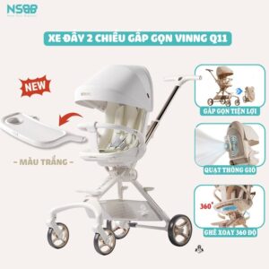 Xe đẩy gấp gọn 2 chiều Vinng Q11 cao cấp