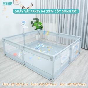 Quây bóng vải Pakey K3, K4 kèm cột bóng rổ